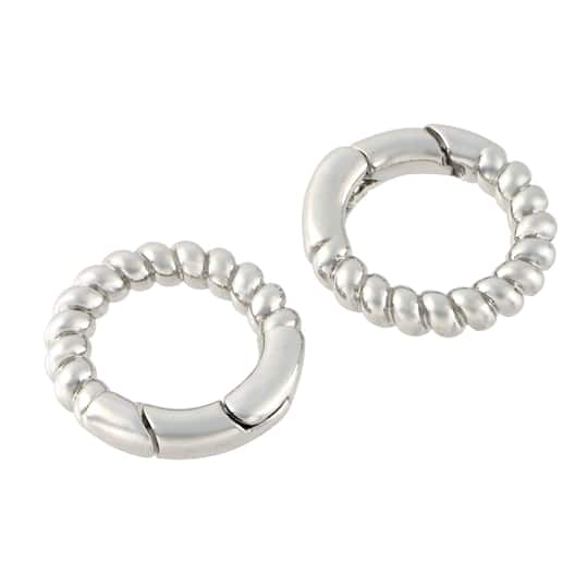 15.5 mm Round Twist Metal Clasp Charm Connectors, 2ct. by Bead Landing™